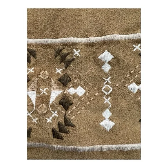 ✨ EUC ABERCROMBIE & FITCH Women’s Brown Faux Suede Embroidered Skirt | Size 4 - Picture 6 of 6